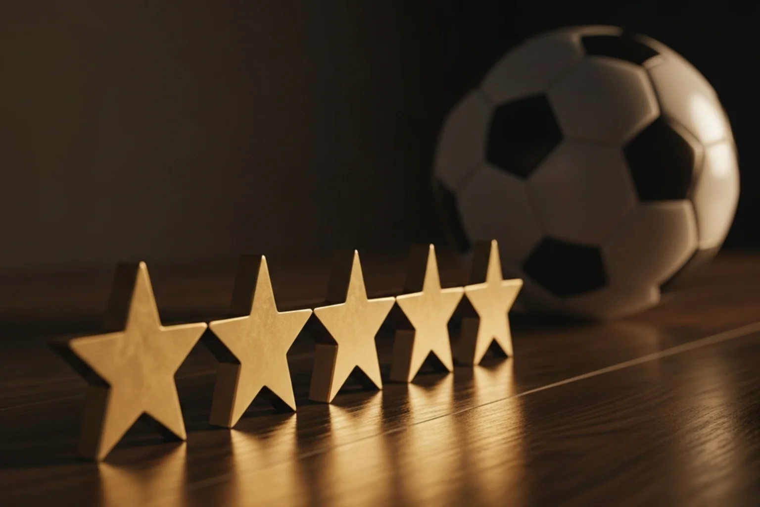 Fünf-Sterne-Bewertung neben einem Fußball — Qualitätskriterien für Wettanbieter in Deutschland