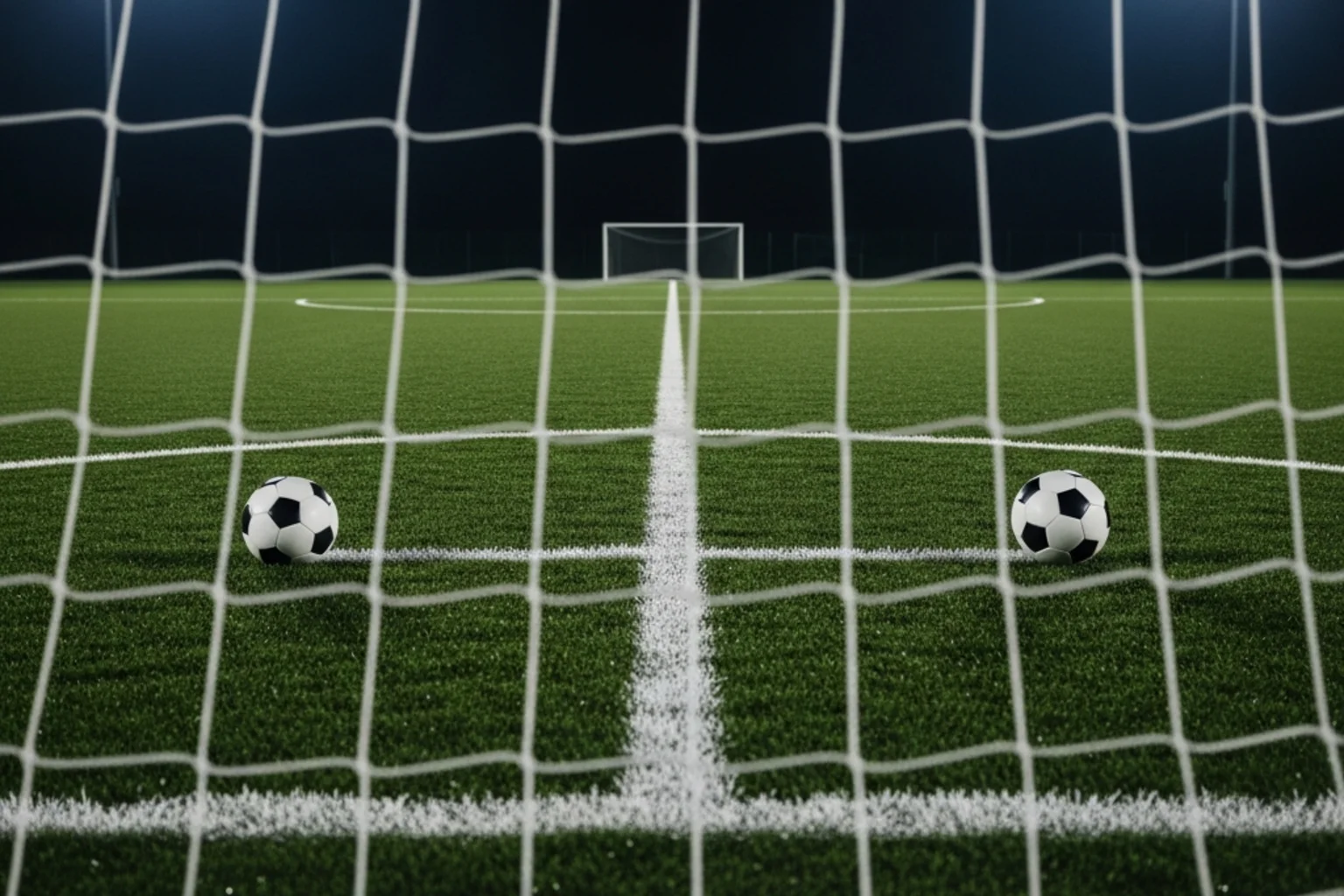 Fußballtor mit verschobener Nulllinie auf dem Spielfeld symbolisiert Handicap-Wetten