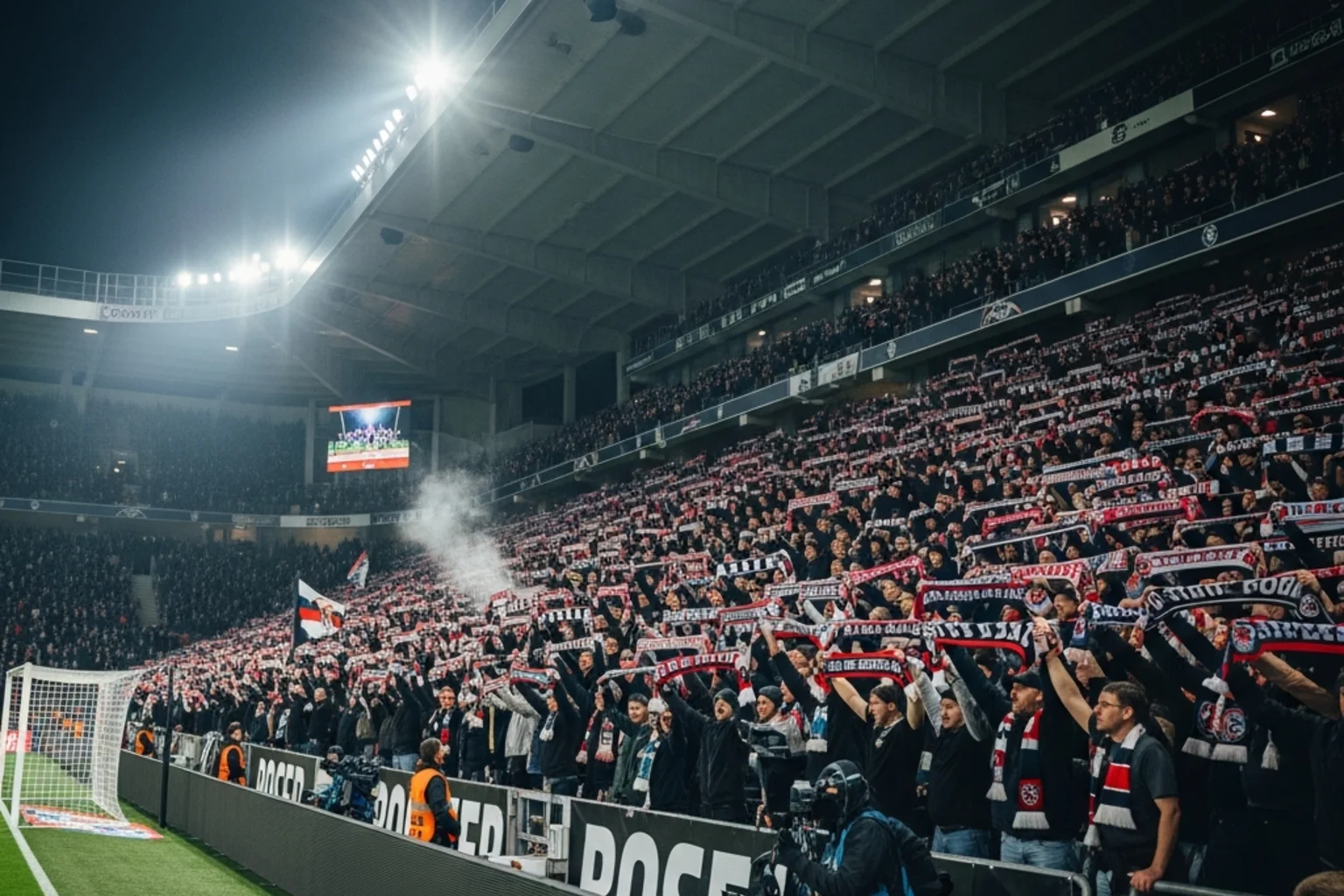 Volle Fantribüne eines Fußballstadions — der Heimvorteil durch Zuschauer in der Bundesliga