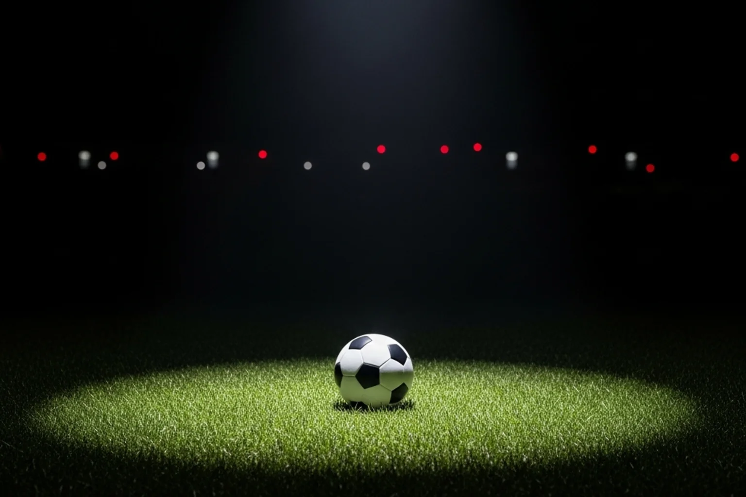 Fußball im Schatten hinter einem Überwachungsschirm — Symbolbild für Integritätsmonitoring im Sport